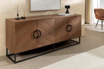 Dressoir walnootbruin zwart onderstel 180 cm