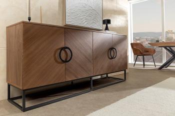 Dressoir walnootbruin zwart onderstel 180 cm