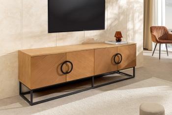 TV-meubel eiken zwart onderstel 180 cm
