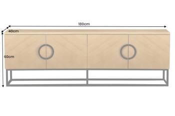 TV-meubel eiken zwart onderstel 180 cm