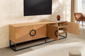 TV-meubel eiken zwart onderstel 180 cm