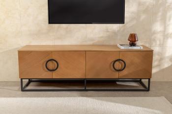 TV-meubel eiken zwart onderstel 180 cm