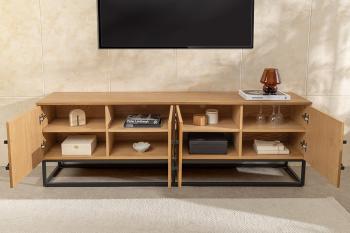 TV-meubel eiken zwart onderstel 180 cm