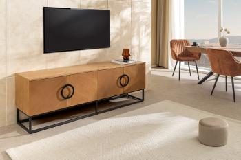 TV-meubel eiken zwart onderstel 180 cm