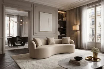 groot organisch bankstel velvet beige 230 cm