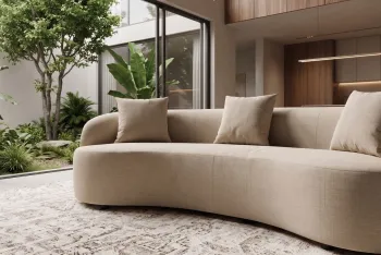 groot organisch bankstel velvet beige 230 cm