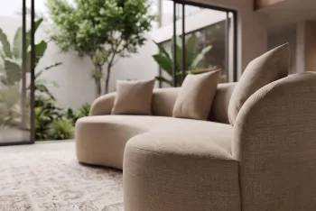 groot organisch bankstel velvet beige 230 cm