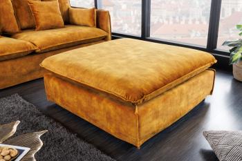 Hocker geel fluweel 100 cm