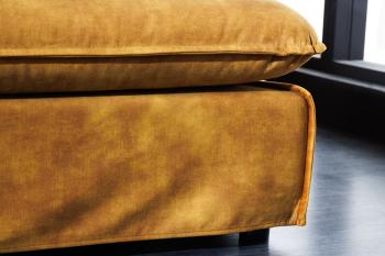 Hocker geel fluweel 100 cm