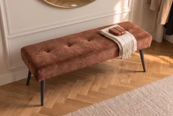 zitbankje fluweel roestbruin 100 cm