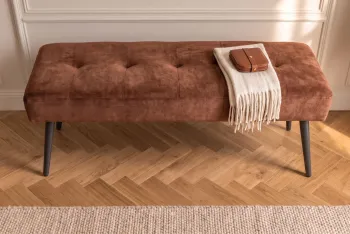 zitbankje fluweel roestbruin 100 cm