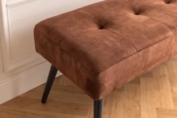 zitbankje fluweel roestbruin 100 cm