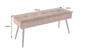 zitbankje fluweel roestbruin 100 cm