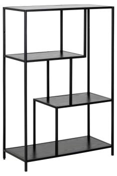 Half hoge vakenkast 114 cm met zwarte schappen
