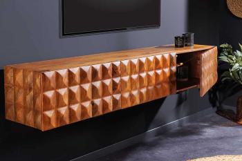 hangend design tv meubel mangohout 160 cm