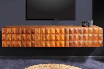 hangend design tv meubel mangohout 160 cm