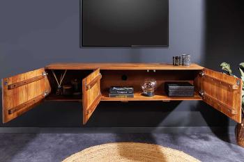 hangend design tv meubel mangohout 160 cm
