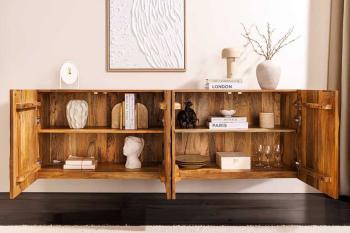 Hangend dressoir mangohout bruin 177 cm