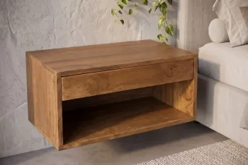 Zwevend nachtkastje mangohout 50cm