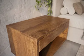 Zwevend nachtkastje mangohout 50cm