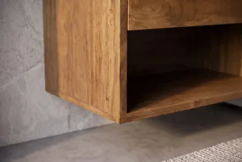 Zwevend nachtkastje mangohout 50cm
