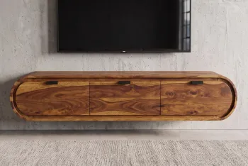 Zwevend organisch tv meubel sheeshamhout 160 cm