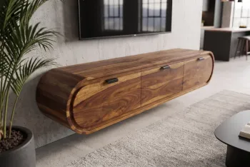 Zwevend organisch tv meubel sheeshamhout 160 cm