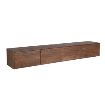 Zwevend tv meubel donkerbruin mangohout 200 cm