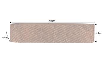 Hangend tv meubel bruin mangohout 3D honingraat 160 cm