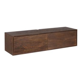 hangend tv meubel donkberbruin mangohout 120 cm