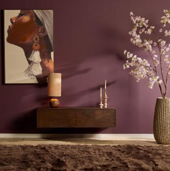 hangend tv meubel donkberbruin mangohout 120 cm