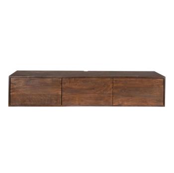 Zwevend tv meubel donkerbruin mangohout 160 cm