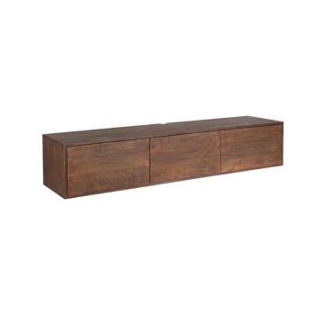 Zwevend tv meubel donkerbruin mangohout 160 cm
