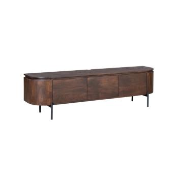 Zwevend tv meubel donkerbruin mangohout 160 cm