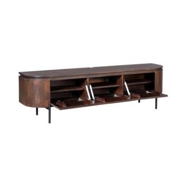 Zwevend tv meubel donkerbruin mangohout 160 cm
