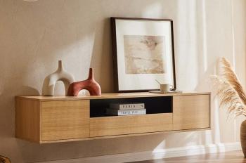 Zwevend tv-meubel eiken kleur 150 cm