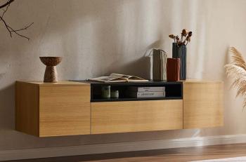 Zwevend tv-meubel eiken kleur 160 cm