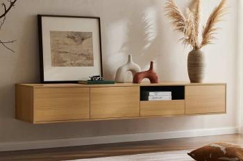 Zwevend tv-meubel eiken kleur 200 cm