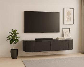 Zwevend tv meubel espresso eiken kleur 140 cm