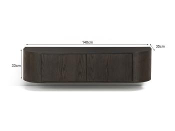 Zwevend tv meubel espresso eiken kleur 140 cm