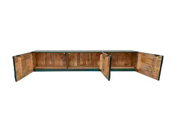 Zwevend tv dressoir turquoise mangohout 160 cm