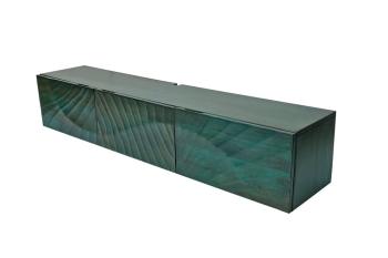 Zwevend tv dressoir turquoise mangohout 160 cm