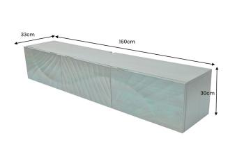 Zwevend tv dressoir turquoise mangohout 160 cm