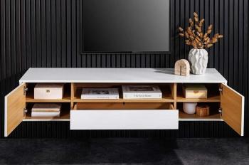 Zwevend tv-meubel wit eiken kleur 150 cm