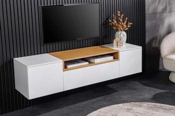 Zwevend tv-meubel wit eiken kleur 160 cm