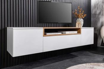Zwevend tv-meubel wit eiken kleur 160 cm