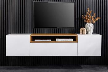 Zwevend tv-meubel wit eiken kleur 160 cm