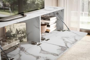 Zwevend tv meubel wit marmerlook 160 cm