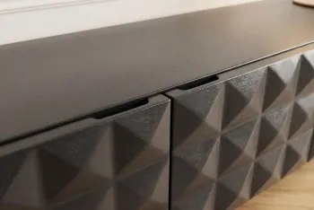 Hangend design TV meubel mangohout zwart 160 cm