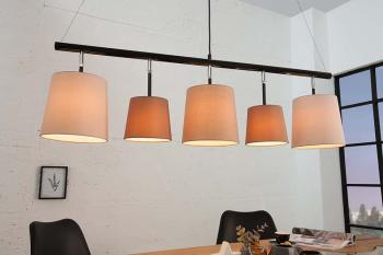 Hanglamp met bruine en beige kappen 100 cm